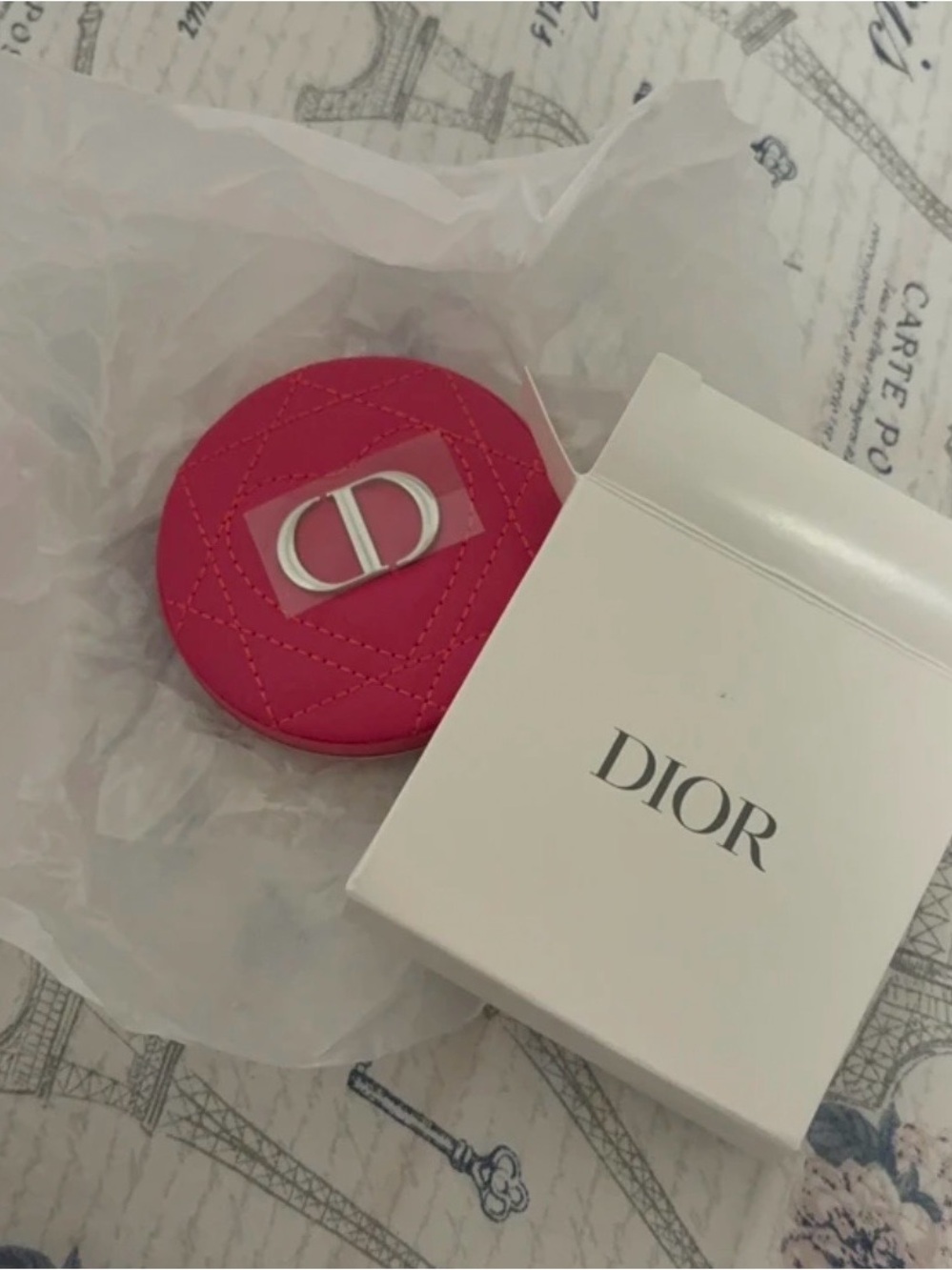 Hot Pink Quilted Mirror and Box